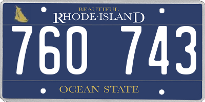 RI license plate 760743