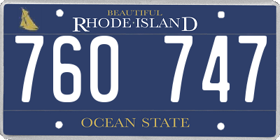 RI license plate 760747