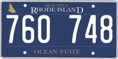 RI license plate 760748