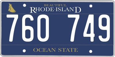 RI license plate 760749