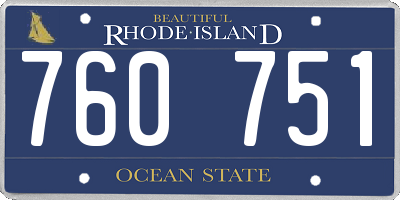 RI license plate 760751