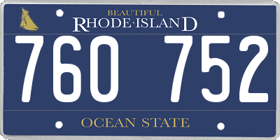 RI license plate 760752