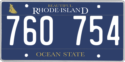 RI license plate 760754