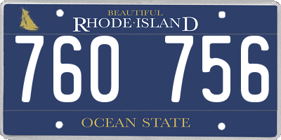 RI license plate 760756