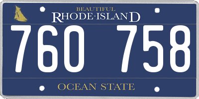 RI license plate 760758