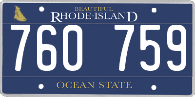 RI license plate 760759