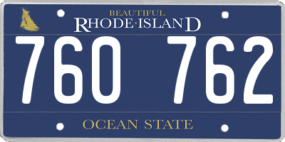 RI license plate 760762