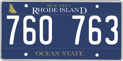 RI license plate 760763