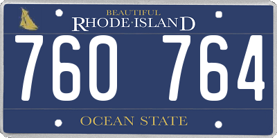 RI license plate 760764