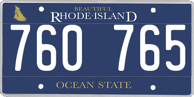 RI license plate 760765
