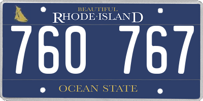 RI license plate 760767