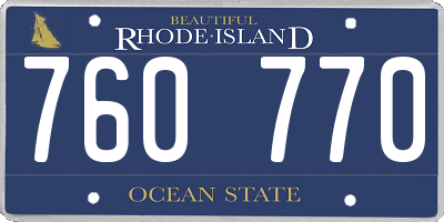RI license plate 760770
