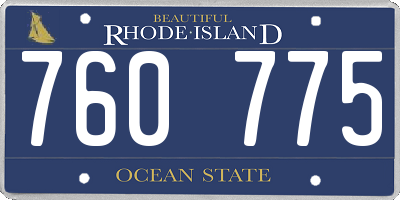 RI license plate 760775
