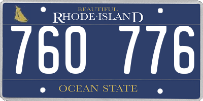 RI license plate 760776