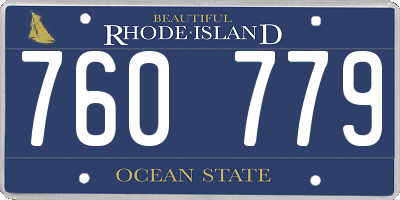 RI license plate 760779