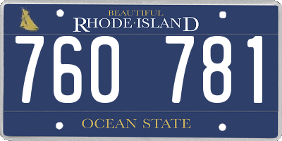 RI license plate 760781