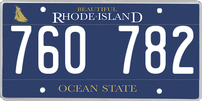 RI license plate 760782