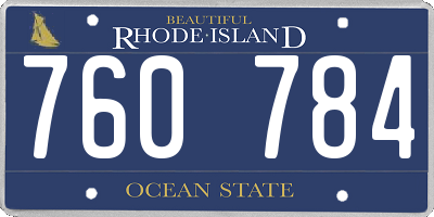 RI license plate 760784