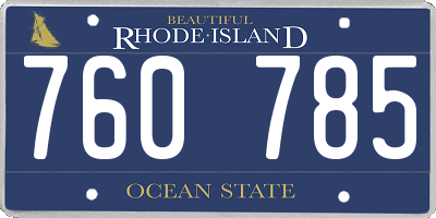 RI license plate 760785
