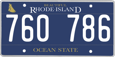 RI license plate 760786