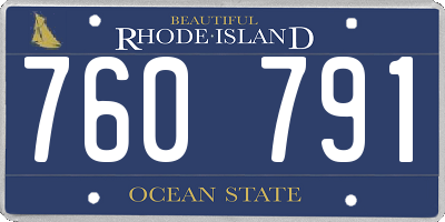 RI license plate 760791