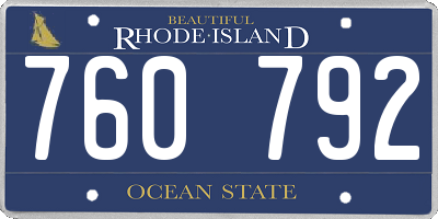 RI license plate 760792