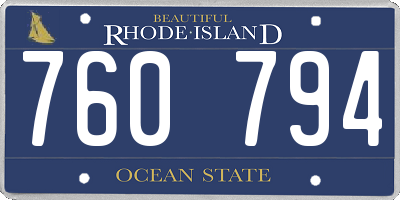 RI license plate 760794