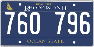 RI license plate 760796