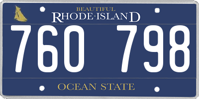 RI license plate 760798