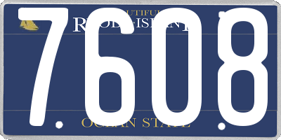 RI license plate 7608