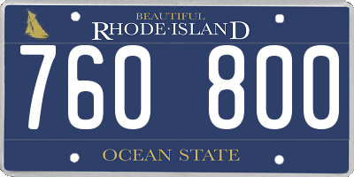 RI license plate 760800