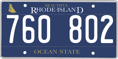RI license plate 760802