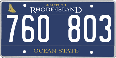 RI license plate 760803