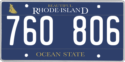 RI license plate 760806