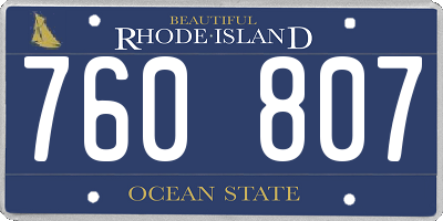 RI license plate 760807