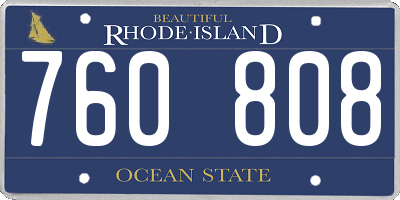 RI license plate 760808