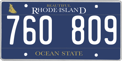 RI license plate 760809