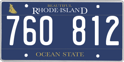 RI license plate 760812