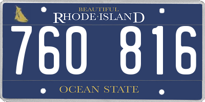RI license plate 760816