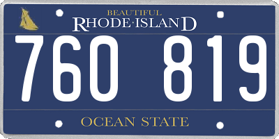 RI license plate 760819