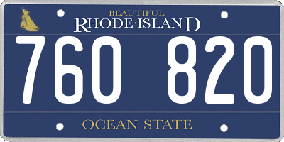 RI license plate 760820