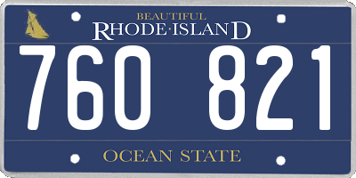 RI license plate 760821