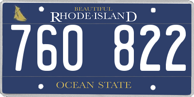 RI license plate 760822