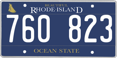 RI license plate 760823