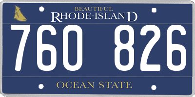 RI license plate 760826