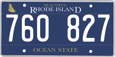 RI license plate 760827