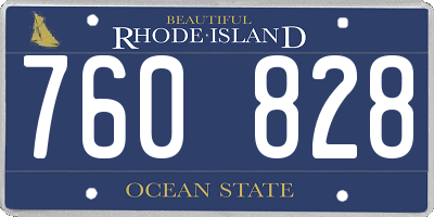 RI license plate 760828