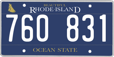 RI license plate 760831