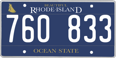 RI license plate 760833