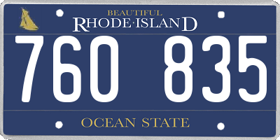 RI license plate 760835